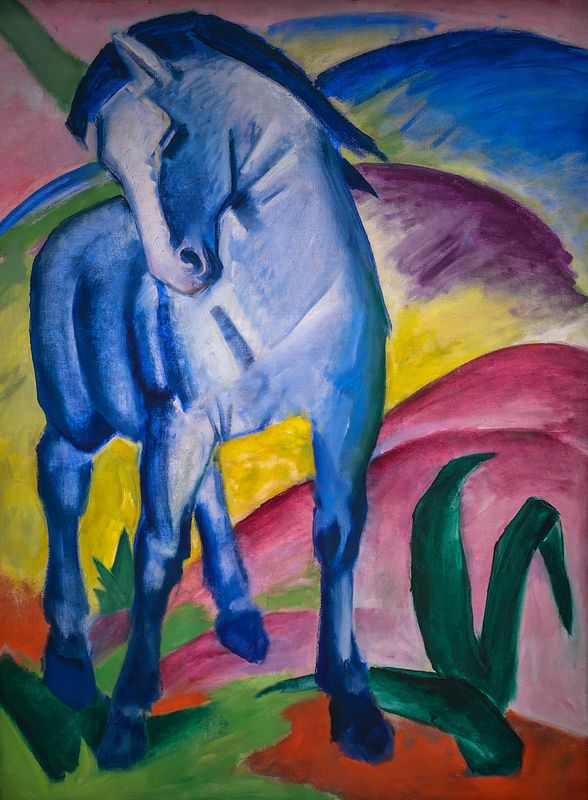illustration : Blue horse, de Franz Marc